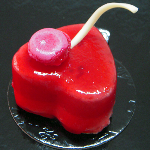 Postre de San Valentín de frambuesa