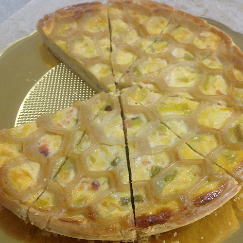 PASTEL de salmón ahumado y puerros